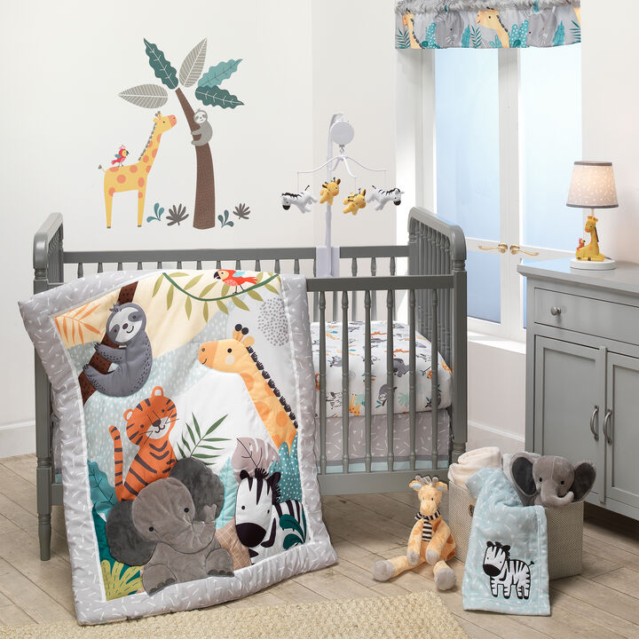 Bedtime Originals Mighty Jungle Animals 3-Piece Baby Nursery Crib Bedding Set