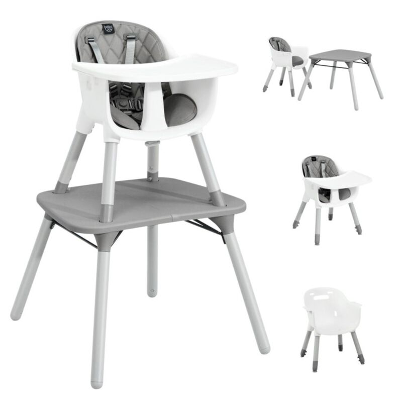 Hivvago 4-in-1 Baby Convertible Toddler Table Chair Set with PU Cushion