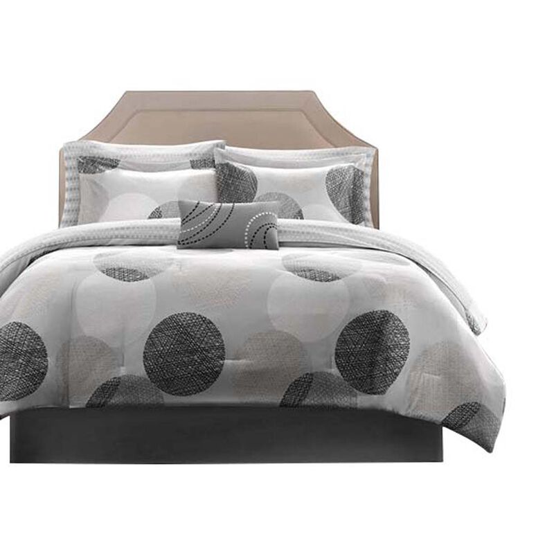 Gracie Mills Timothy 7-Piece Contemporary Geometric Comforter Set with Bed Sheets