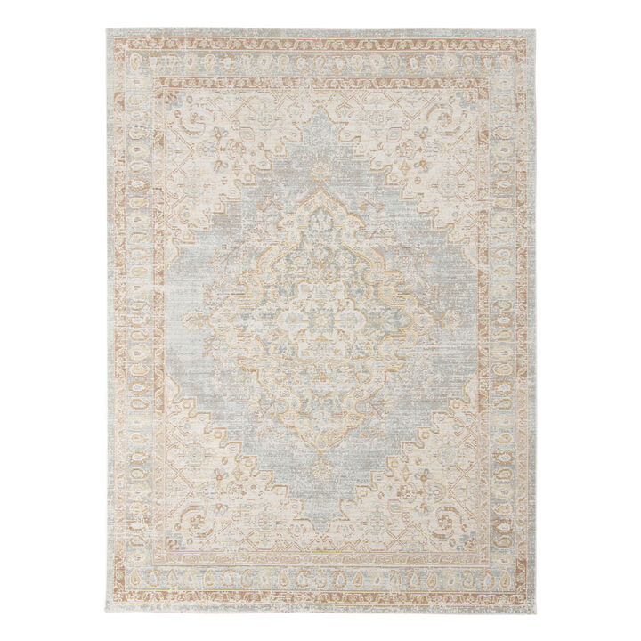 Century Leeds Vintage Gray Polyester Area Rug