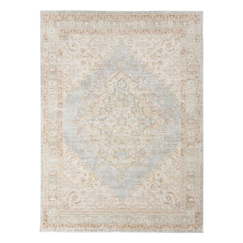 Century Leeds Vintage Gray Polyester Area Rug