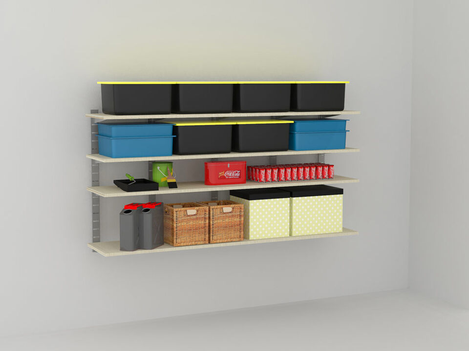 Stirdy Garage / Laundry Room / Pantry Shelving System 91" High with 8 Shelves 48" Length 20"- 22" Width |4 Sections- Shelves Sold Separately