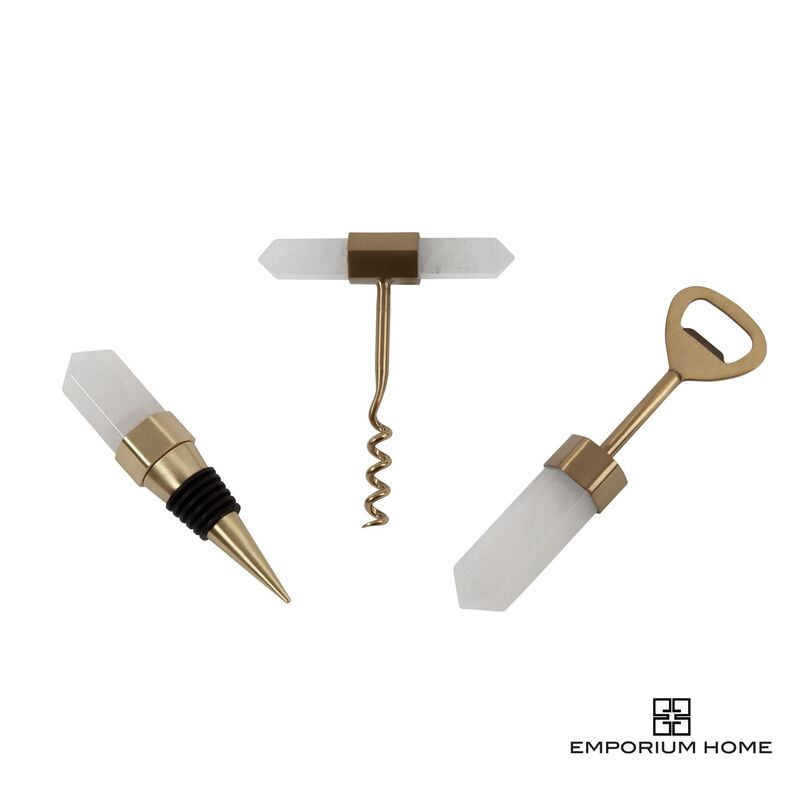 Emporium Home Crystal Bottle Opener in Satin Brass