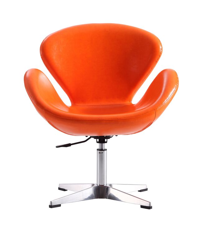 Raspberry Swivel Accent Chair in Orange
