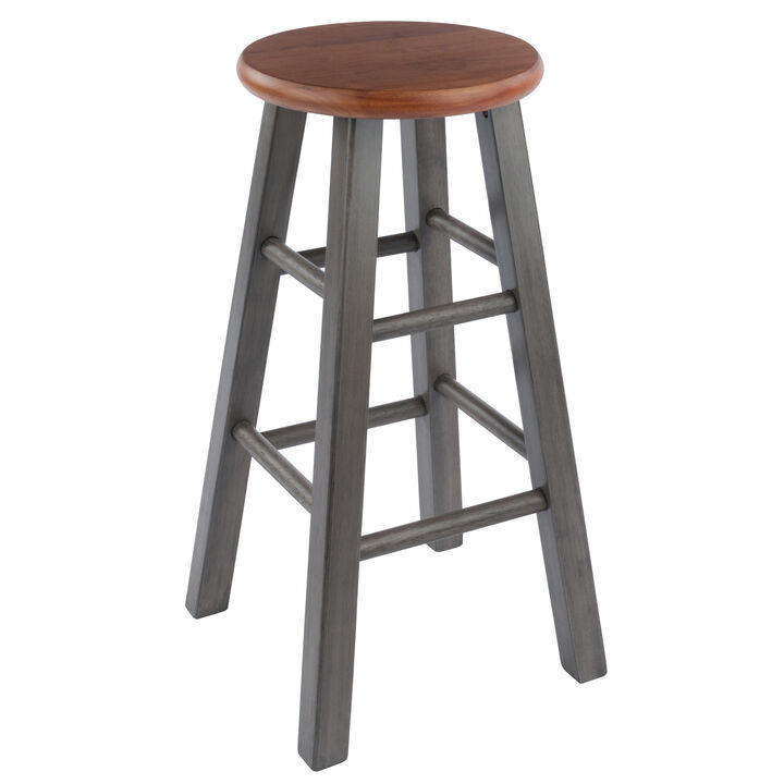 Winsome Ivy Counter Stool 24", Rustic Teak / Gray Finish