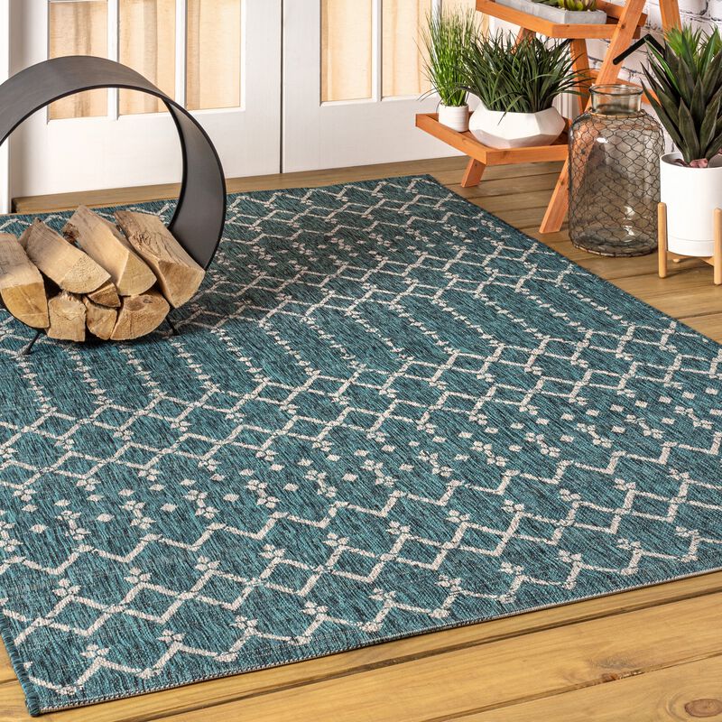 Ourika Moroccan Geometric Textured Weave Indoor/Outdoor Runner Rug