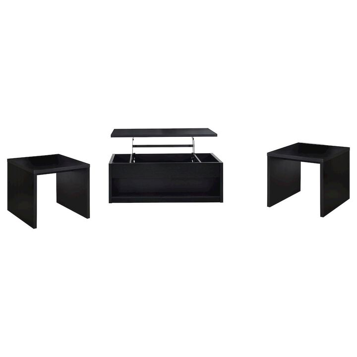 Coaster Knapp 3-piece Lift Top Coffee Table Set Black