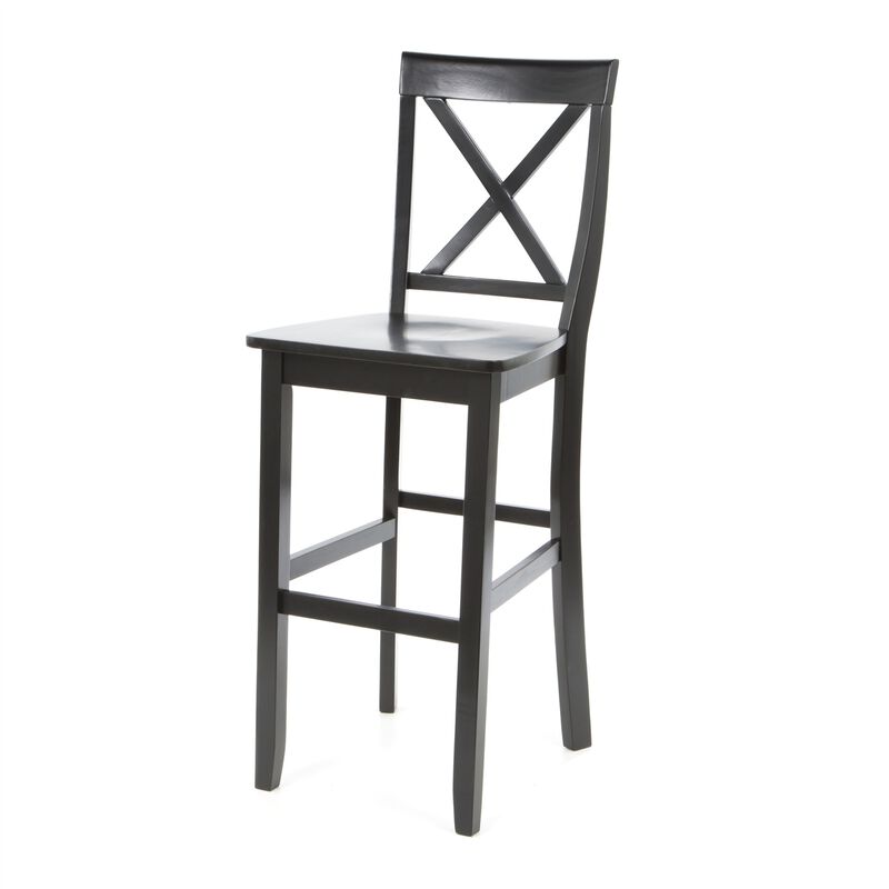 Hivvago Set of 2 - X-Back Solid Wood 30-inch Barstools