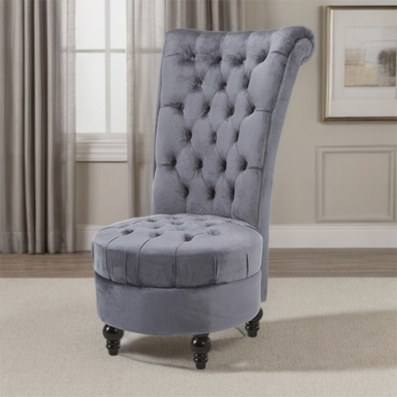 Hivvago High Back Plush Velvet Upholstered Accent Low Profile Chair
