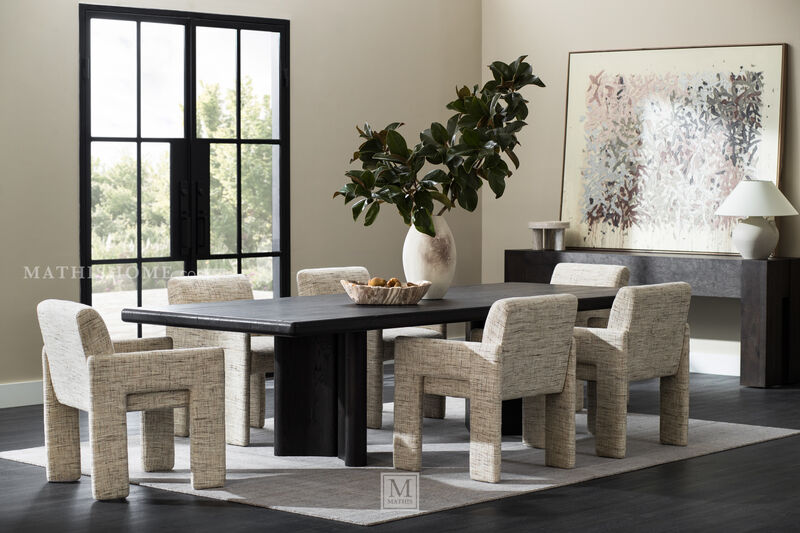 Abaso Console Table in Ebony Rustic Wormwood Oak