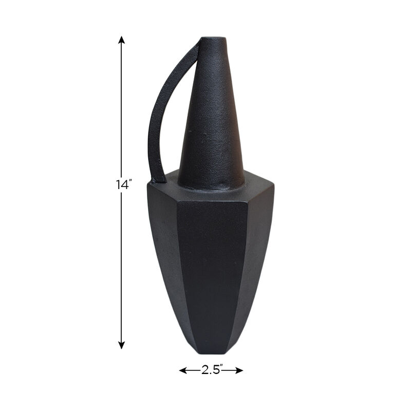 Handmade Aluminium Geometric Black Bud Vase For Indoor & Outdoor Use BBH Homes