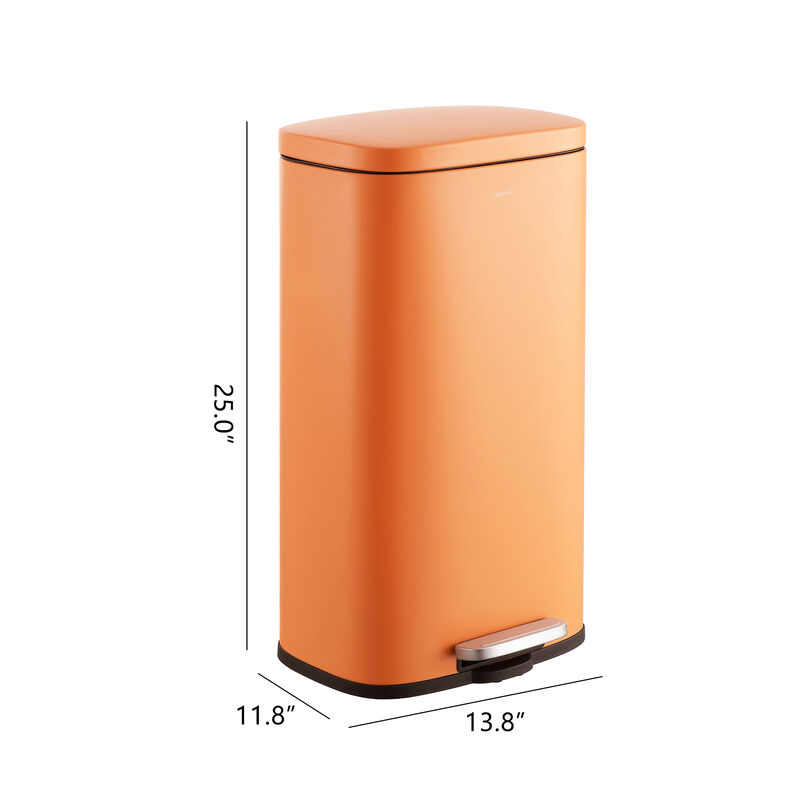 Curtis 8-Gallon Step-Open Trash Can, Carrot Cake