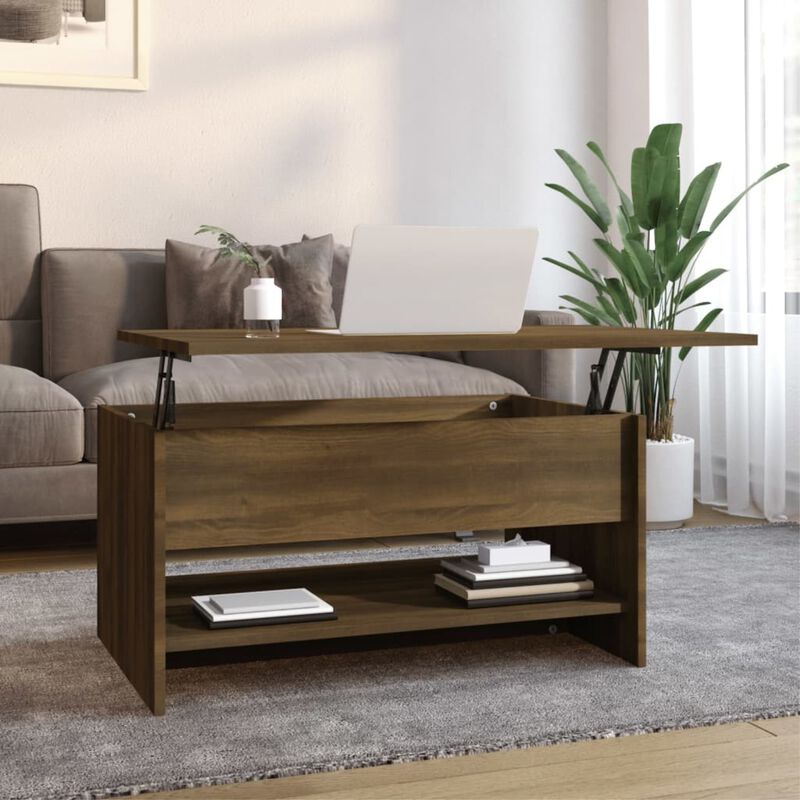 vidaXL Coffee Table Brown Oak 31.5"x19.7"x15.7" Engineered Wood