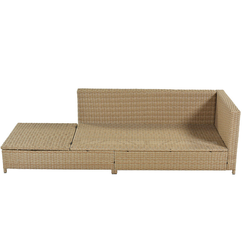 Merax Outdoor 3-Piece Rattan Sofa Set with Table