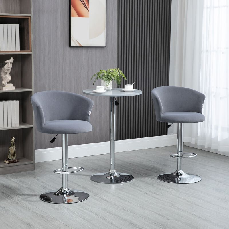 Gray Dining Chairs: Set of 2 Wing Back Swivel Bar Stools