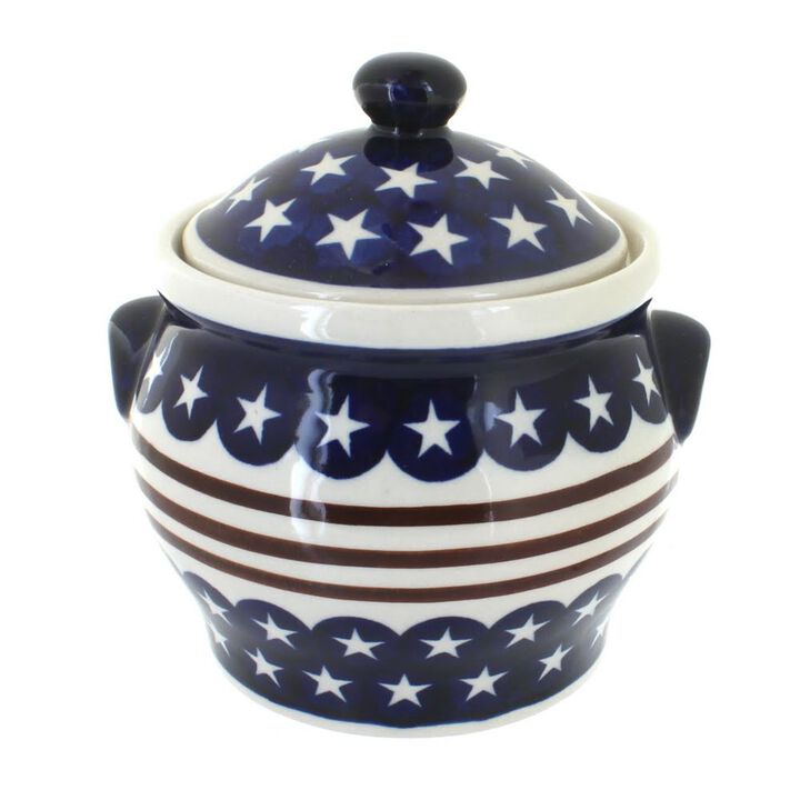 Blue Rose Polish Pottery Fantasy Medium Canister