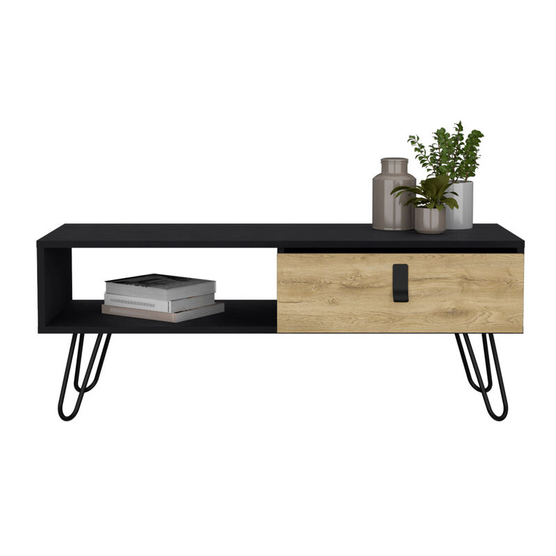 Coffee Table Magness, Living Room, Black / Macadamia