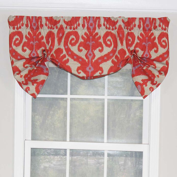 RLF Home Vibrant Colors in Southwest Designs Butterfly Stylish Windows Valance 3" Rod Pocket 50" x 16" Hibiscus Orange