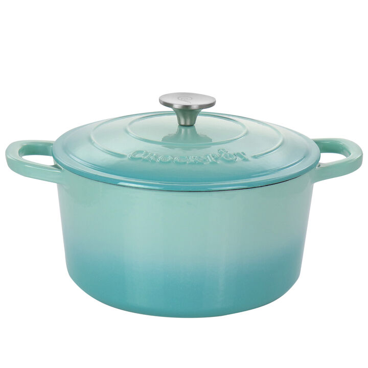 Spice by Tia Mowry Savory Saffron 6 Quart Enameled Cast Iron Dutch Oven with Lid in Charcoal
