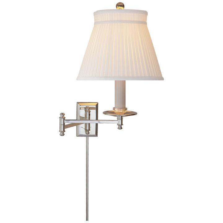 Dorchester Swing Arm with Silk Crown Shade