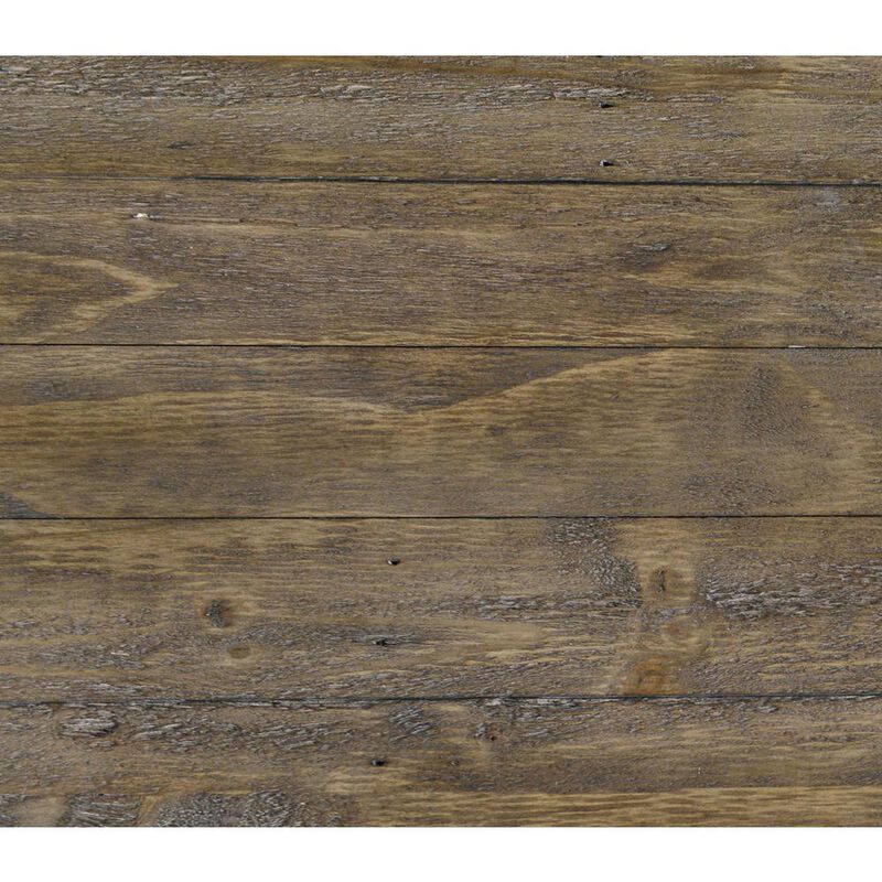 Rectangular Reclaimed Wood Bench with Trestle Base, Weathered Brown-Benzara