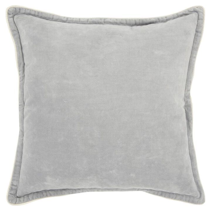 Homezia Gray Solid Modern Velvety Throw Pillow