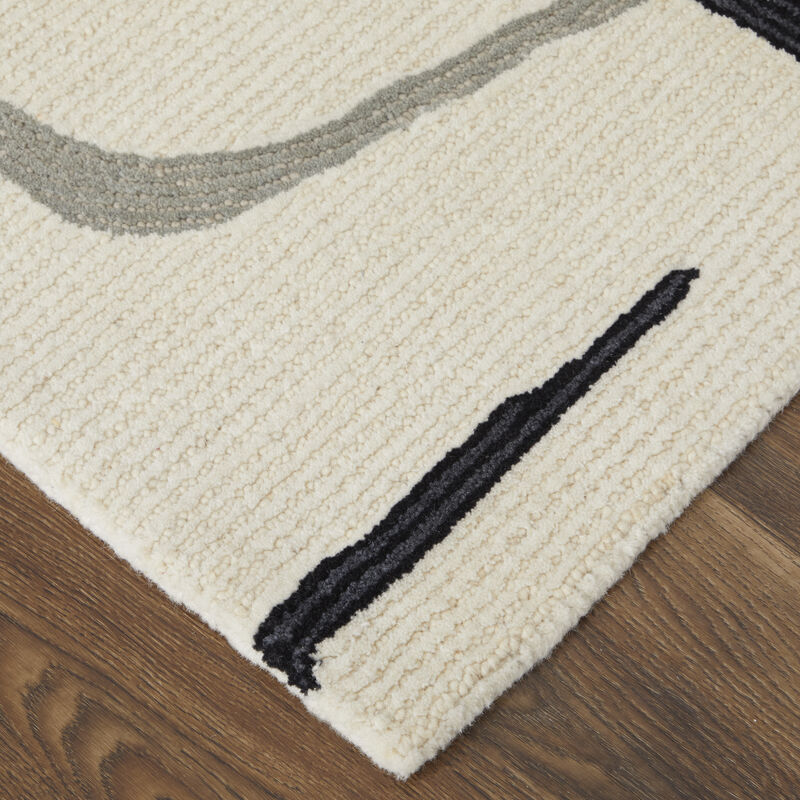 Maguire 8905F Ivory/Gray/Black 5' x 8' Rug