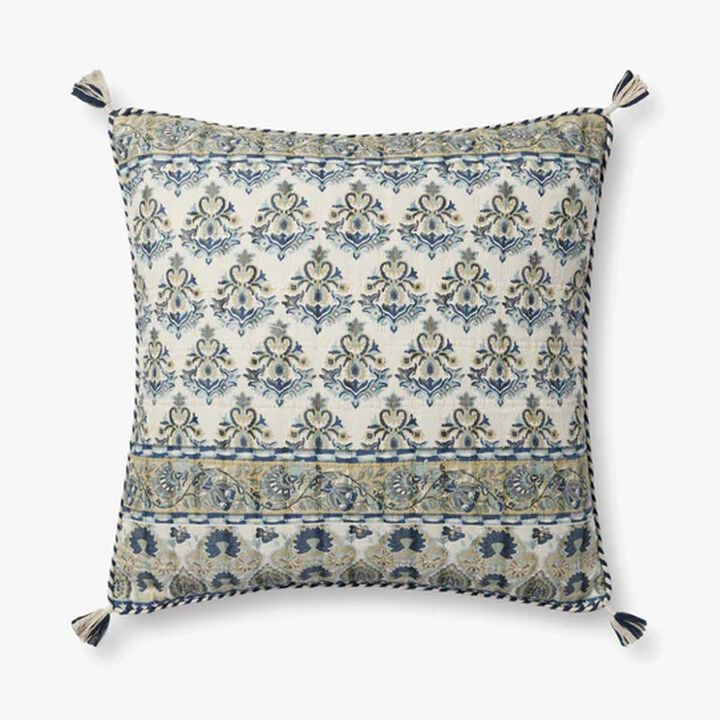 PLL0114 Blue/Multi 22''x22'' Down Pillow