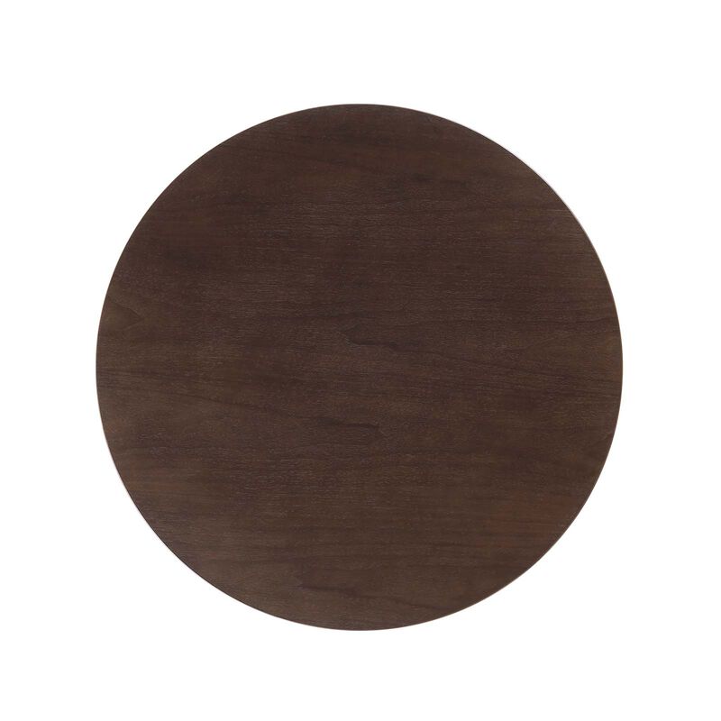 Modway - Lippa 40" Round Wood Grain Dining Table Black Cherry Walnut