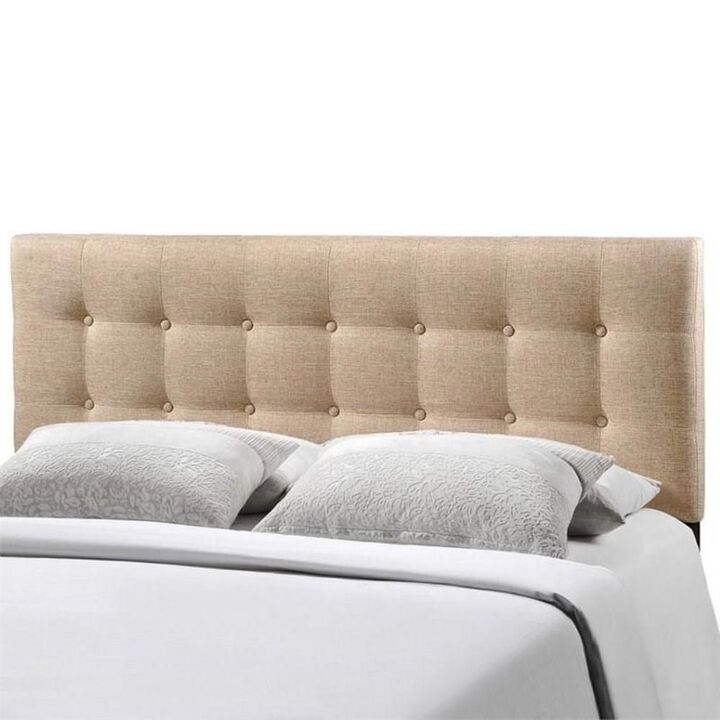 Modern Fabric Upholstered Button Tufted Headboard