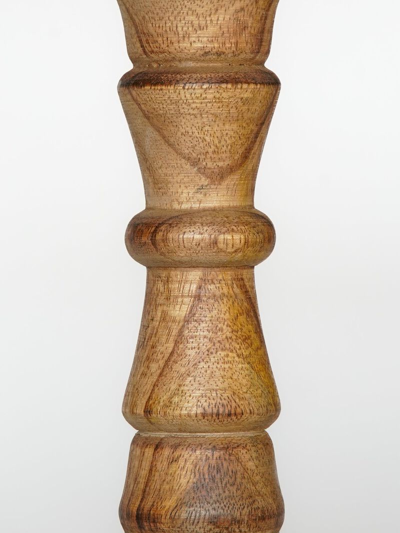 Traditional Wallnut Eco-friendly Handmade Mango Wood Set Of Three 12",9" & 12" Pillar Candle Holder BBH Homes