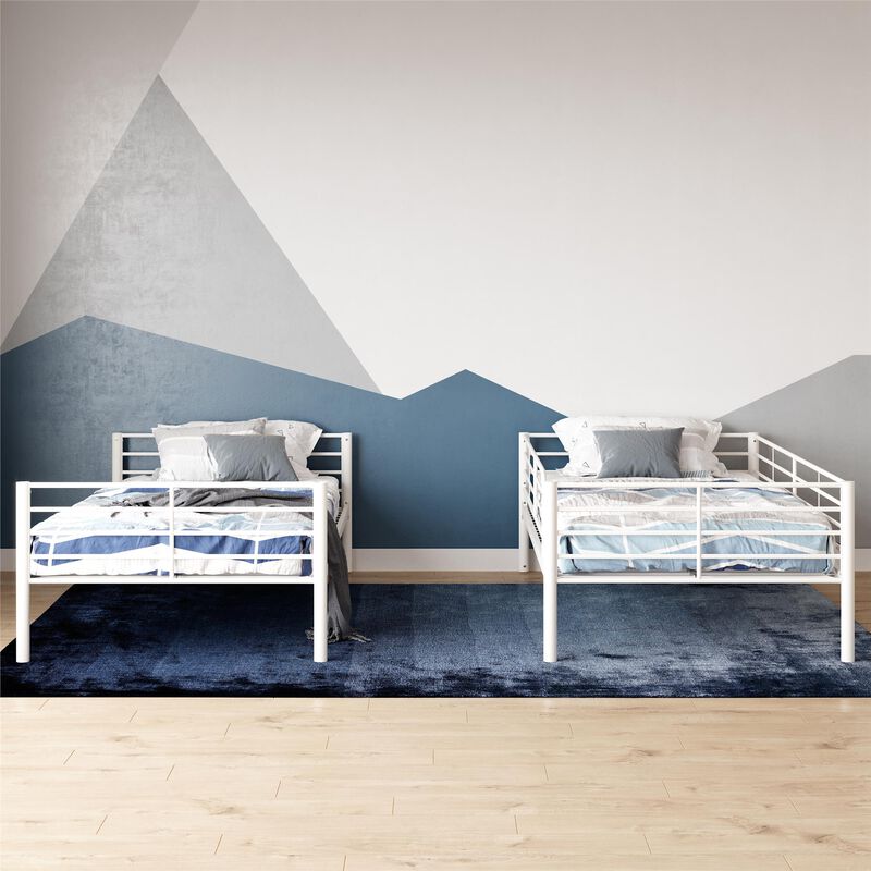 Daysi Convertible Twin over Twin Metal Bunk Bed