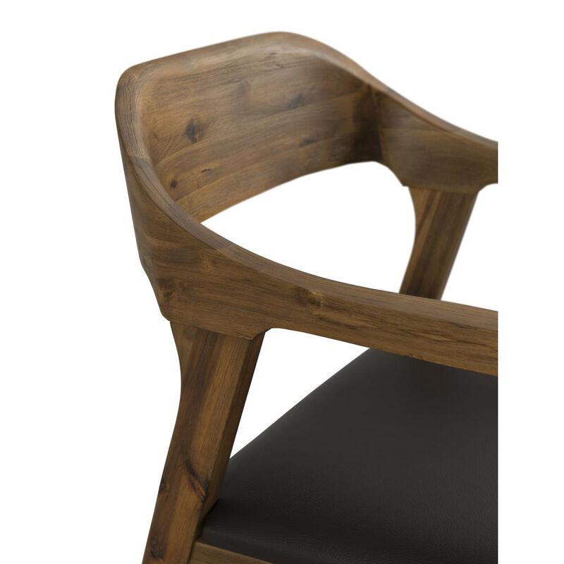 Boraam Rasmus Dining Arm Chair, Chestnut Wire-Brush