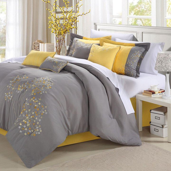 Drew Stripe Silver-Infused Antimicrobial Comforter 5 Piece Set –