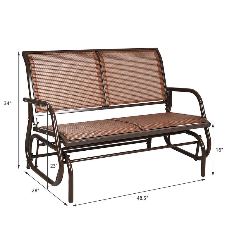 Swing Glider Chair 48 Inch Loveseat Rocker Lounge Backyard