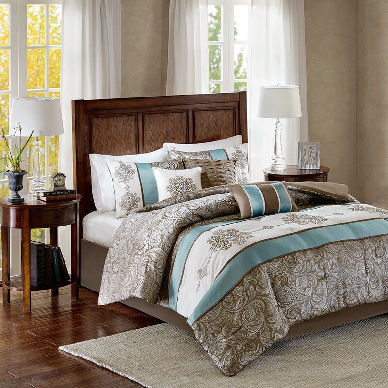 Gracie Mills Garret 7-Piece Paisley Jacquard Comforter Set