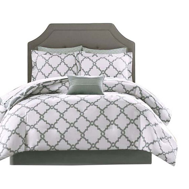 Gracie Mills Pitts Modern Reversible 9-Piece Comforter Set with Cotton Sheets