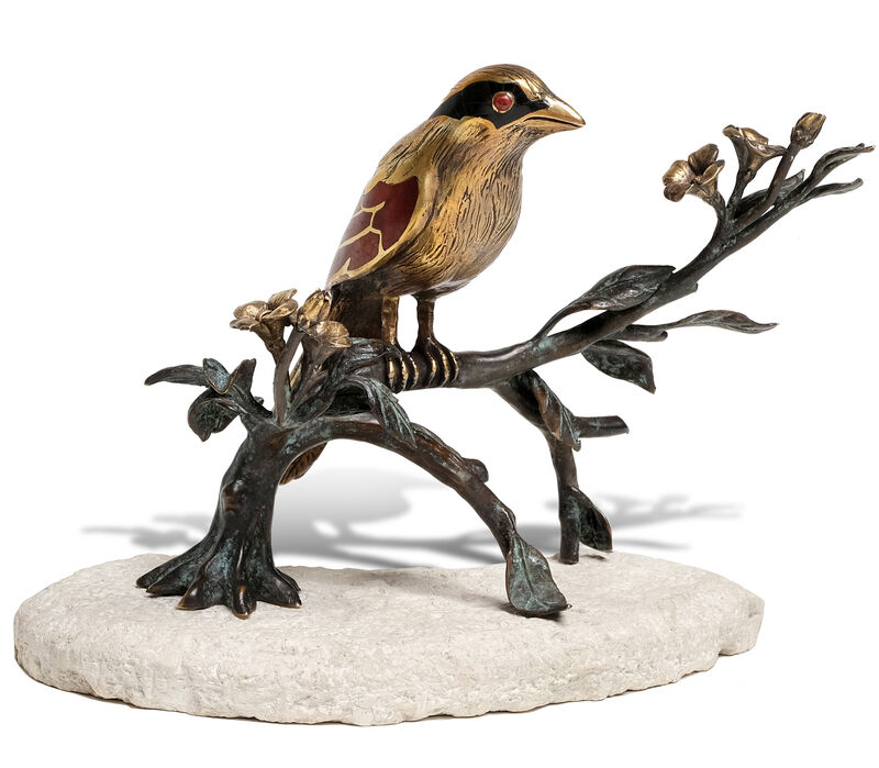 Brass Magpie Sculpture