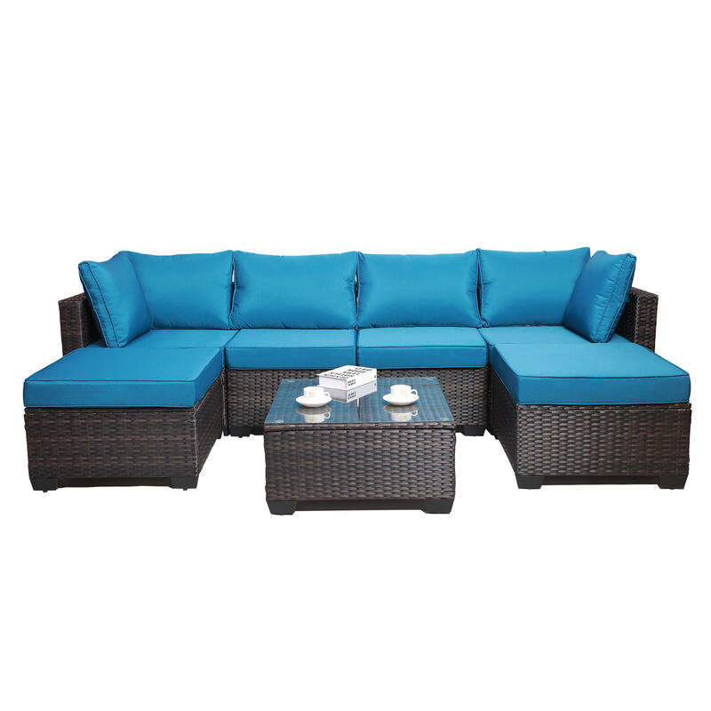 Merax Outdoor Garden Patio Furniture 7-Piece Sofa Sets