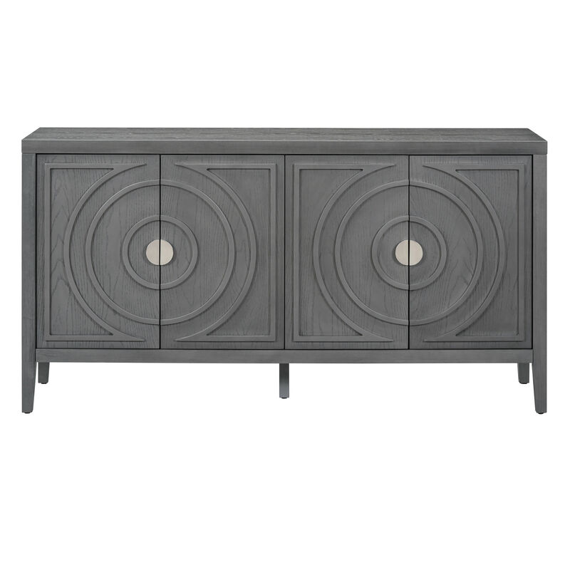 Merax Retro Circular Groove Door Sideboard