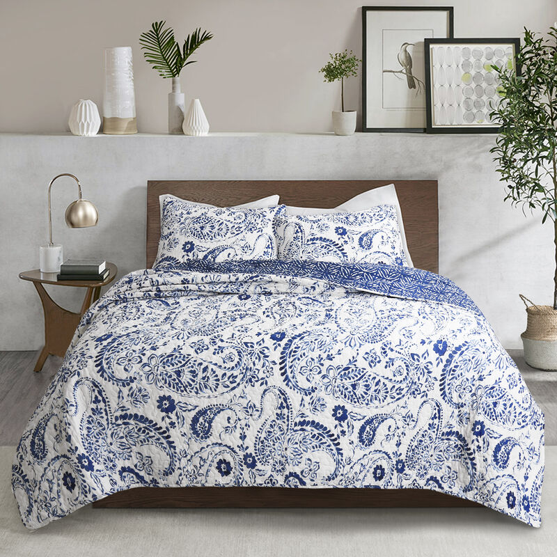 Erindale Quilt Navy/Blue 3Pc Set Full/Queen