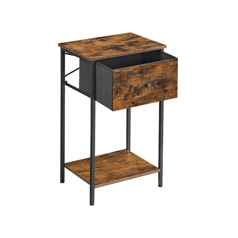 Hivvago End Table Rustic Brown and Black
