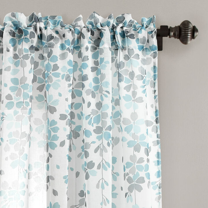 Weeping Flower Sheer Window Curtain Panels