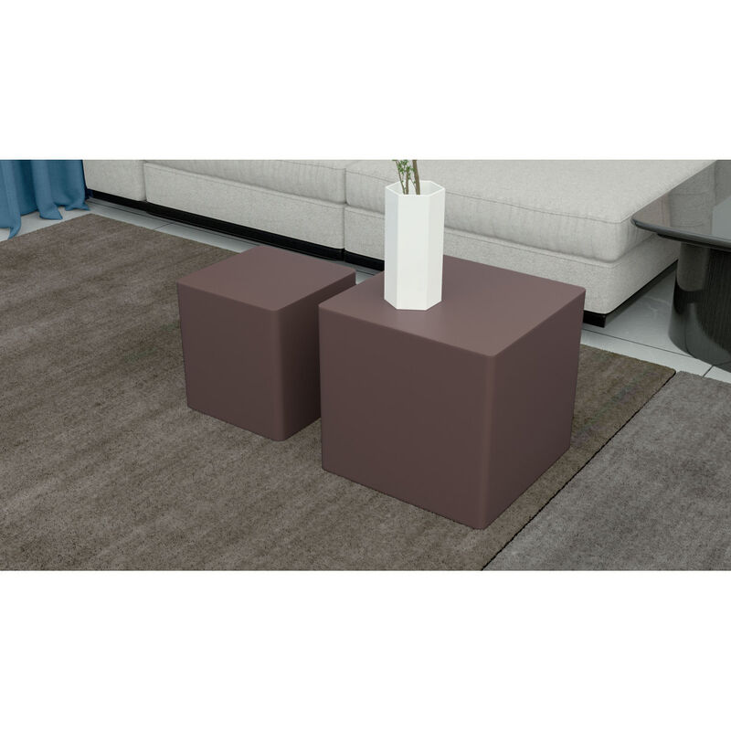 MDF Nesting table set of 2 Chocolate Brown