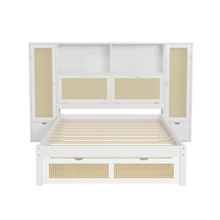 Merax Wooden Platform Bed with Storage Headboard