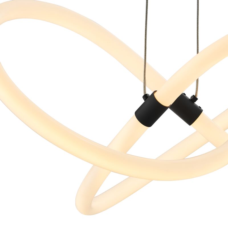 Daisy Chandelier Matte Black Silicone Integrated LED Dimmable