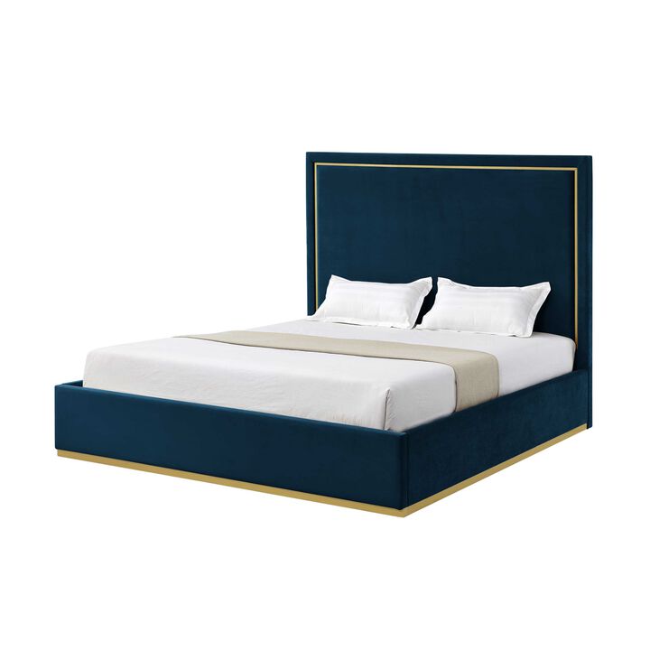 Inspired Home Emil Velvet Platform Bed