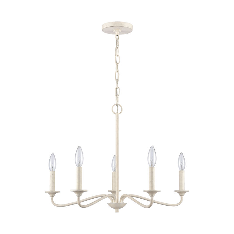 Quinn 24'' Wide 5-Light White Chandelier