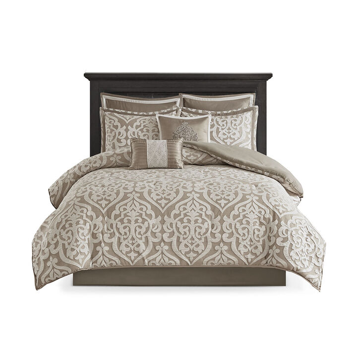 Gracie Mills Pineda Luxurious 8-Piece Jacquard Comforter Set