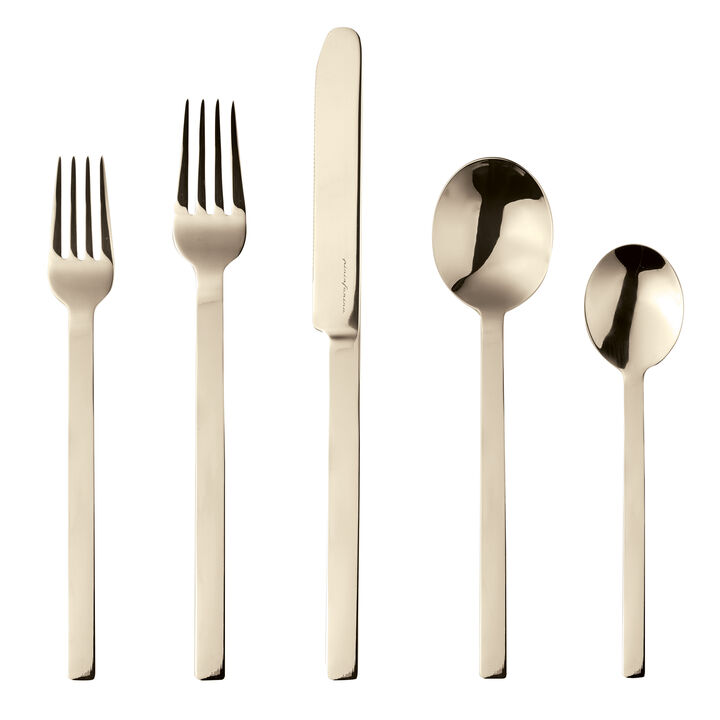 Stile By Pininarina 20-Piece Flatware Set in Champagne